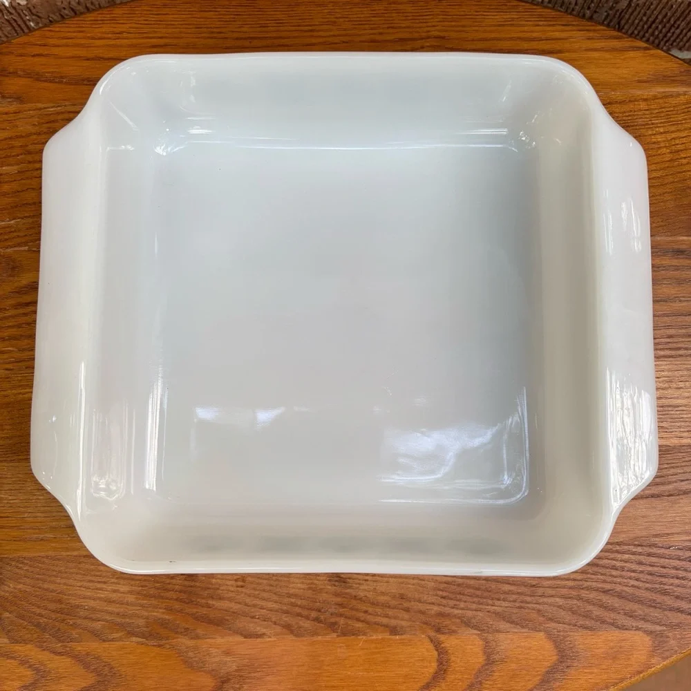 Vintage Fire King Anchor Hocking 8 Inch Square Baking Dish Meadow Green MCM